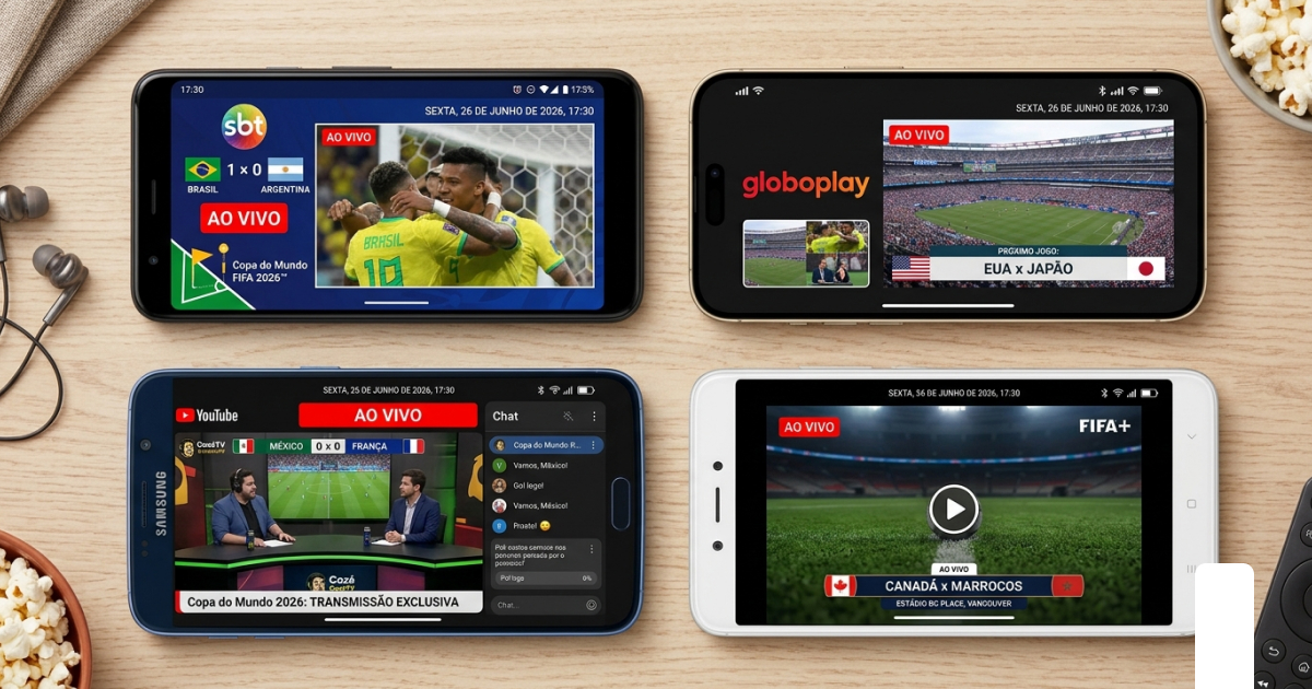 Como Assistir a Copa do Mundo 2026 de Graça pelo Celular 3 Plataformas para assistir Copa do Mundo 2026 de graça — SBT, Globoplay, YouTube