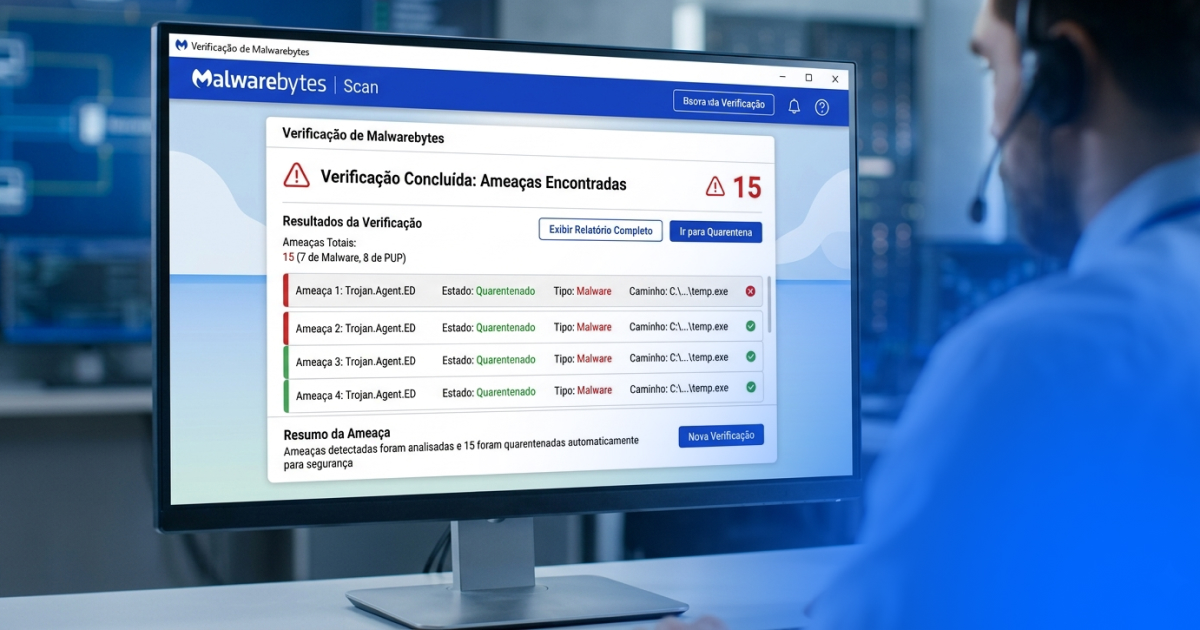 Como Remover Vírus do Windows: Guia Passo a Passo Completo 3 Malwarebytes resultado de varredura — ameaças encontradas e removidas no Windows