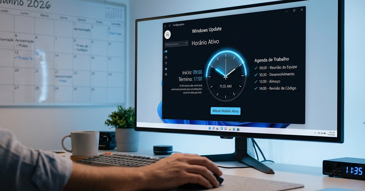 Como Configurar o Windows Update: Nunca Mais Perca Atualizações 3 Configurar horário ativo no Windows Update — evitar reinicializações durante o trabalho