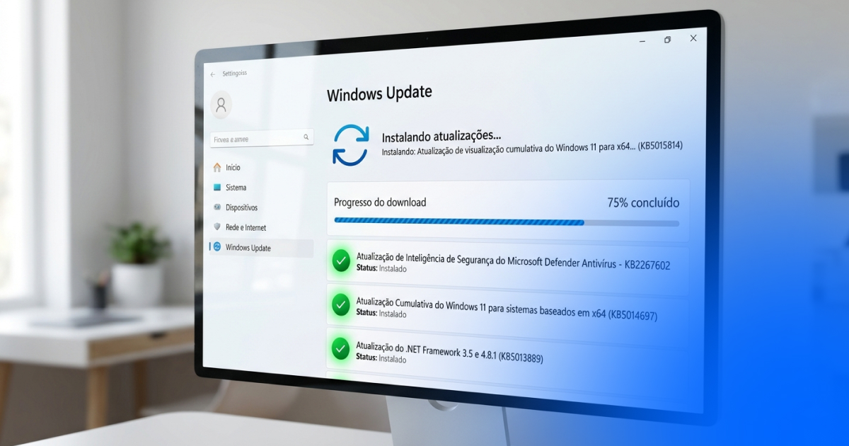 Como Configurar o Windows Update: Nunca Mais Perca Atualizações 2 Tela do Windows Update no Windows 11 — como configurar atualizações automáticas